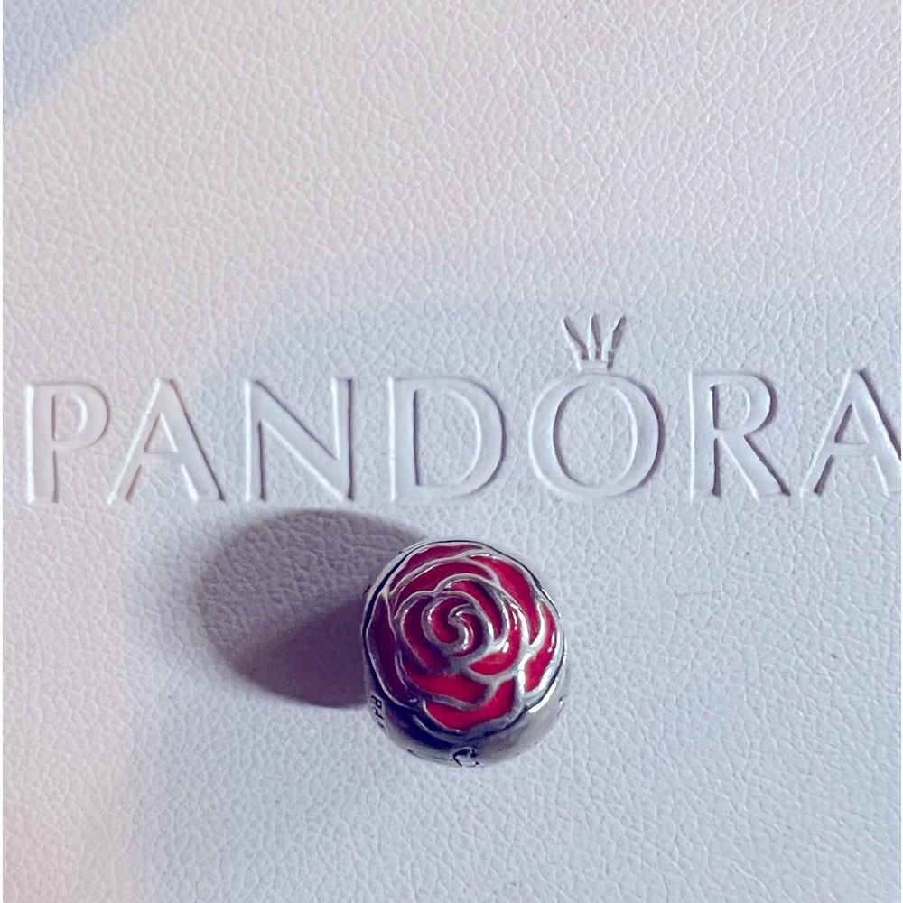 Authentic Disney Pandora Beauty & The Beast Belle Enchanted Rose Charm